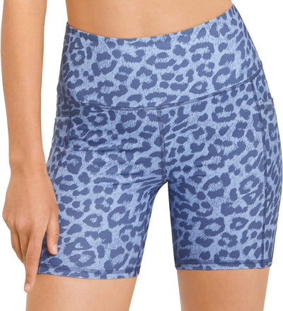 Women'S High Waist Biker Shorts with Pockets, Tummy Control Athletic Workout Running Yoga Shorts