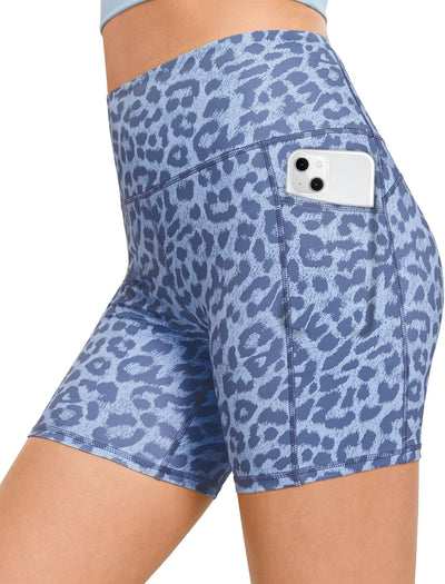 Women'S High Waist Biker Shorts with Pockets, Tummy Control Athletic Workout Running Yoga Shorts