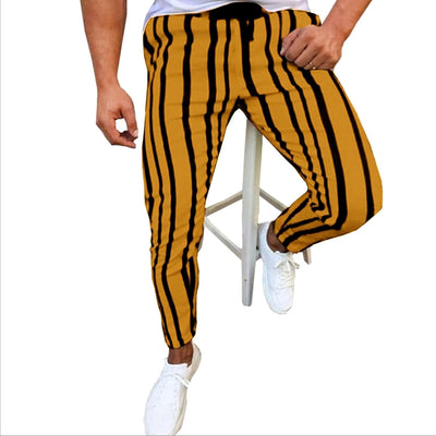 Striped Printed Stretch Flat Front Men Pants Casual,Men'S Straight-Fit Stripe Dress Pants,Mens Elastic Waist Pants Pinstripe Trousers Sweatpants High Waist Pants Yellow
