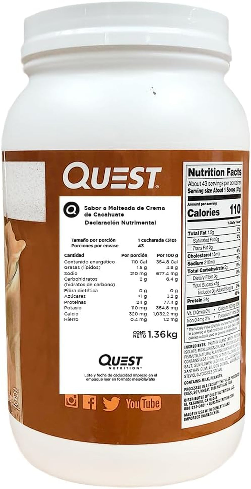 Nutrition Peanut Butter Protein Powder, 23G Protein, 1G Sugar, Low Carb, Gluten Free, 3 Pound, 43 Servings