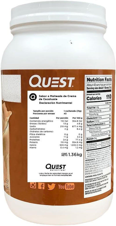 Nutrition Peanut Butter Protein Powder, 23G Protein, 1G Sugar, Low Carb, Gluten Free, 3 Pound, 43 Servings